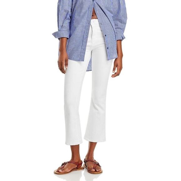 L'Agence Womens Mira White Ultra High-Rise Kick Boot Denim Cropped Jeans Size 29 - Picture 3 of 14